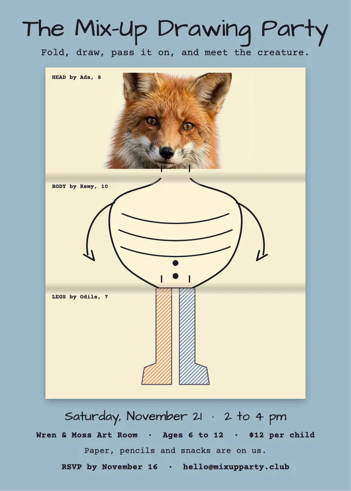 Mix-Up drawing party invitation template