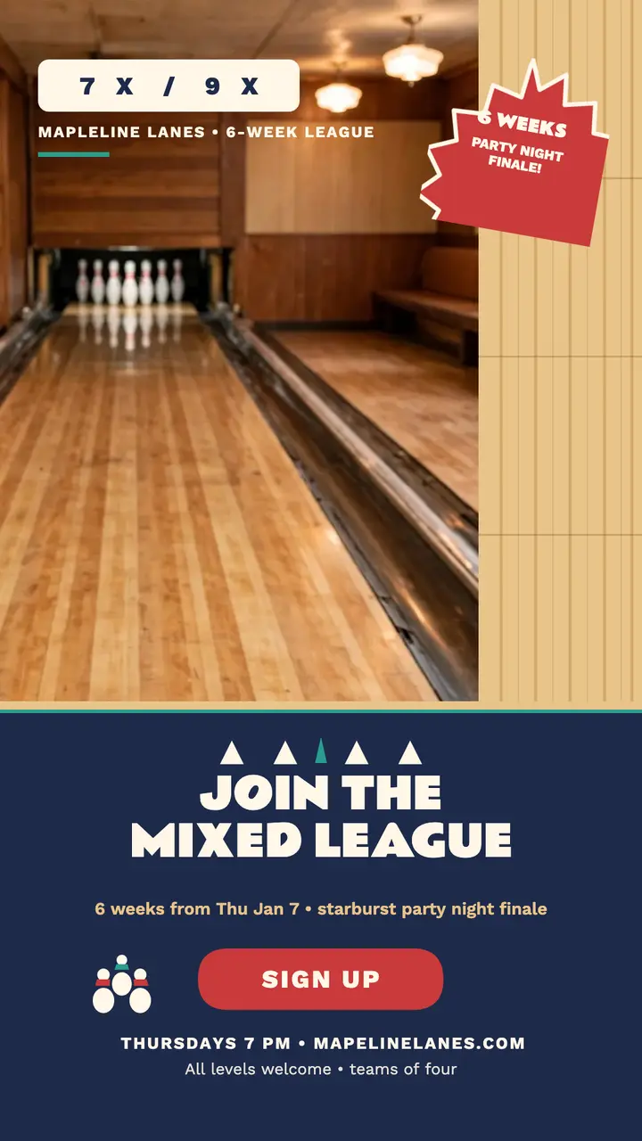 Mapleline Lanes mixed league story template