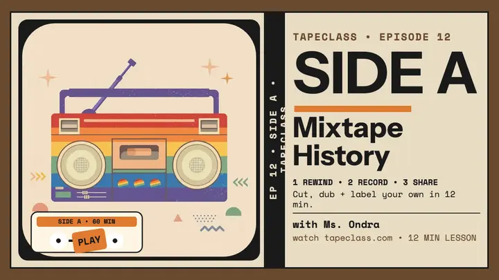 Tapeclass mixtape history lesson thumbnail template