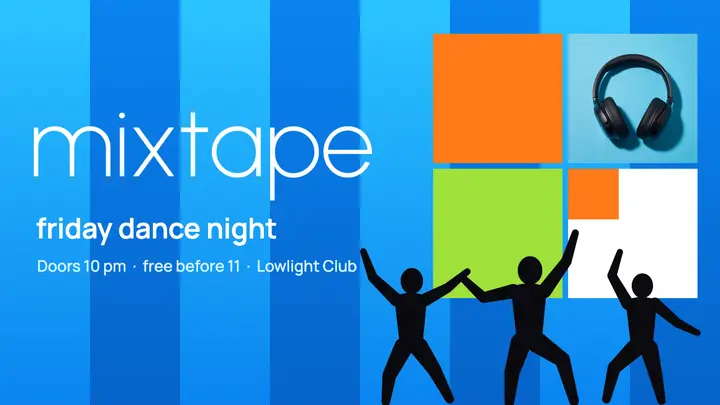 Lowlight Club mixtape dance night thumbnail template
