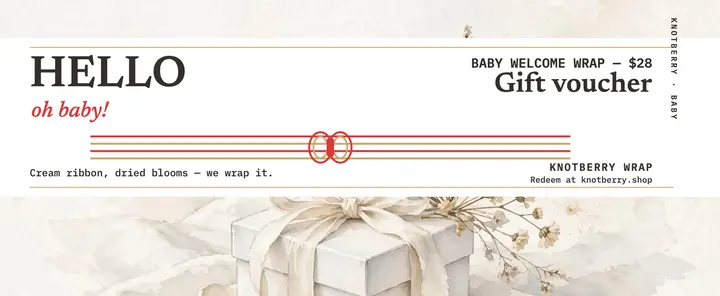 Knotberry baby welcome wrap voucher template
