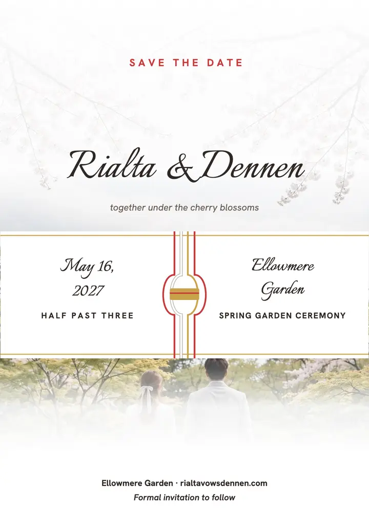 Rialta and Dennen blossom save the date: save the date invitation template