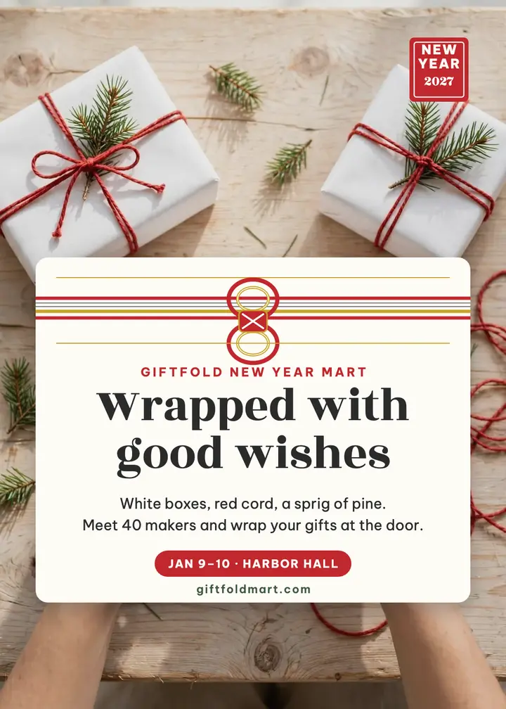 Giftfold New Year Mart mizuhiki invitation template
