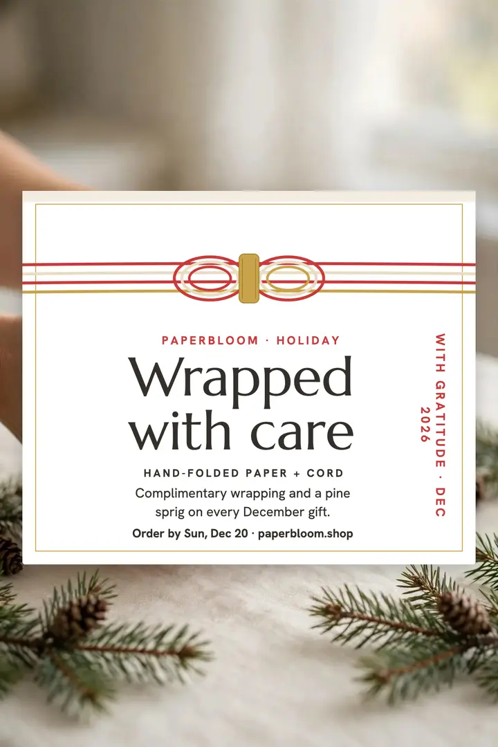 Paperbloom holiday gift wrapping poster template