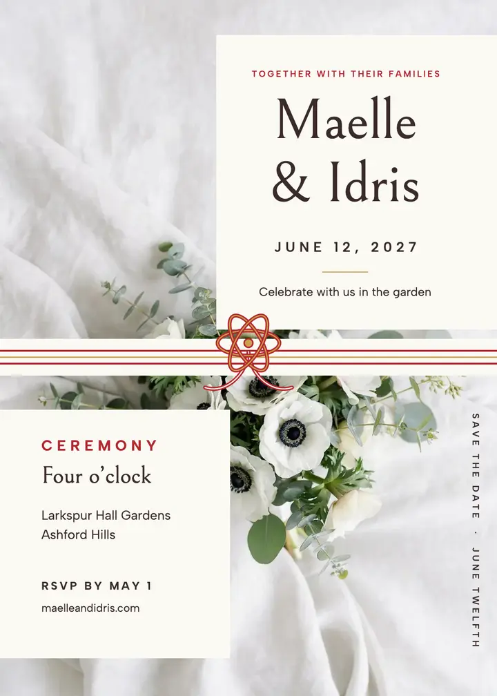 Maelle and Idris wedding invitation template