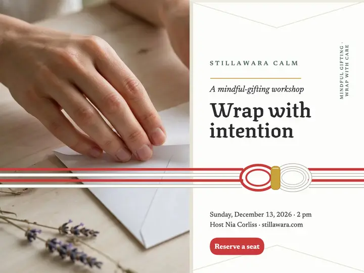 Stillawara mindful gift wrap workshop slide: gifting workshop slide template