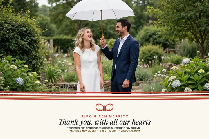 Merritt wedding thank you, mizuhiki knot template