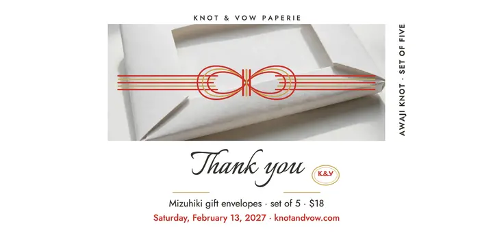 Mizuhiki wedding envelope thank you post template