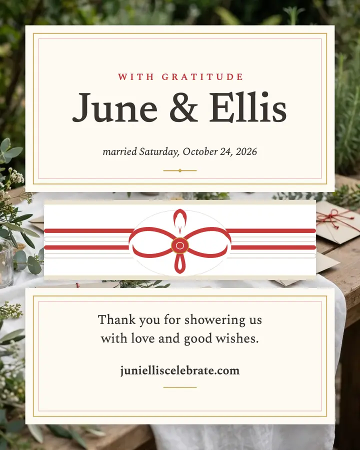 June and Ellis gift envelope thank you post template