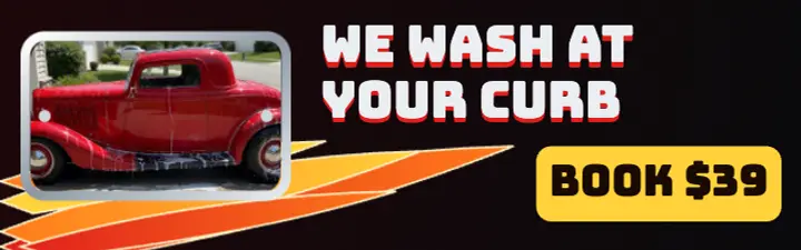 Curbly mobile car wash hot-rod flames banner ad: mobile car wash mobile banner ad template