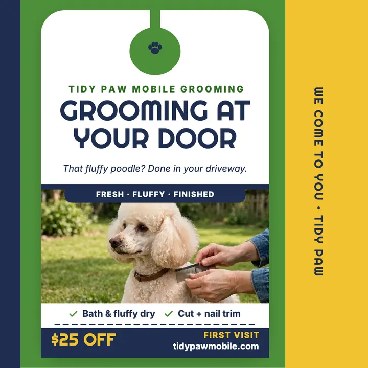 Tidy Paw Mobile door hanger promo template