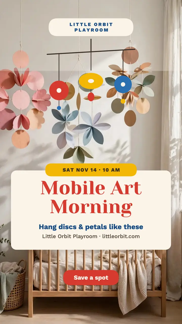 Little Orbit mobile art morning story template