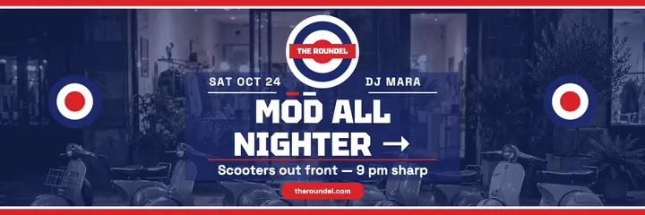 Roundel mod all-nighter header: mod club night header template