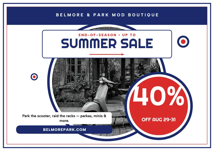 Belmore and Park summer sale certificate: summer sale certificate template