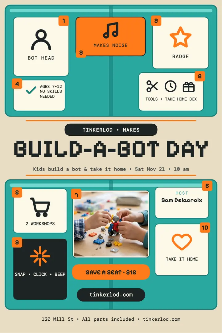 Tinkerlod Build-a-Bot Day poster template