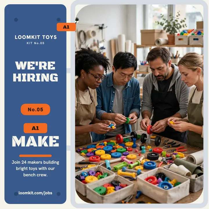 Loomkit Toys hiring makers post template