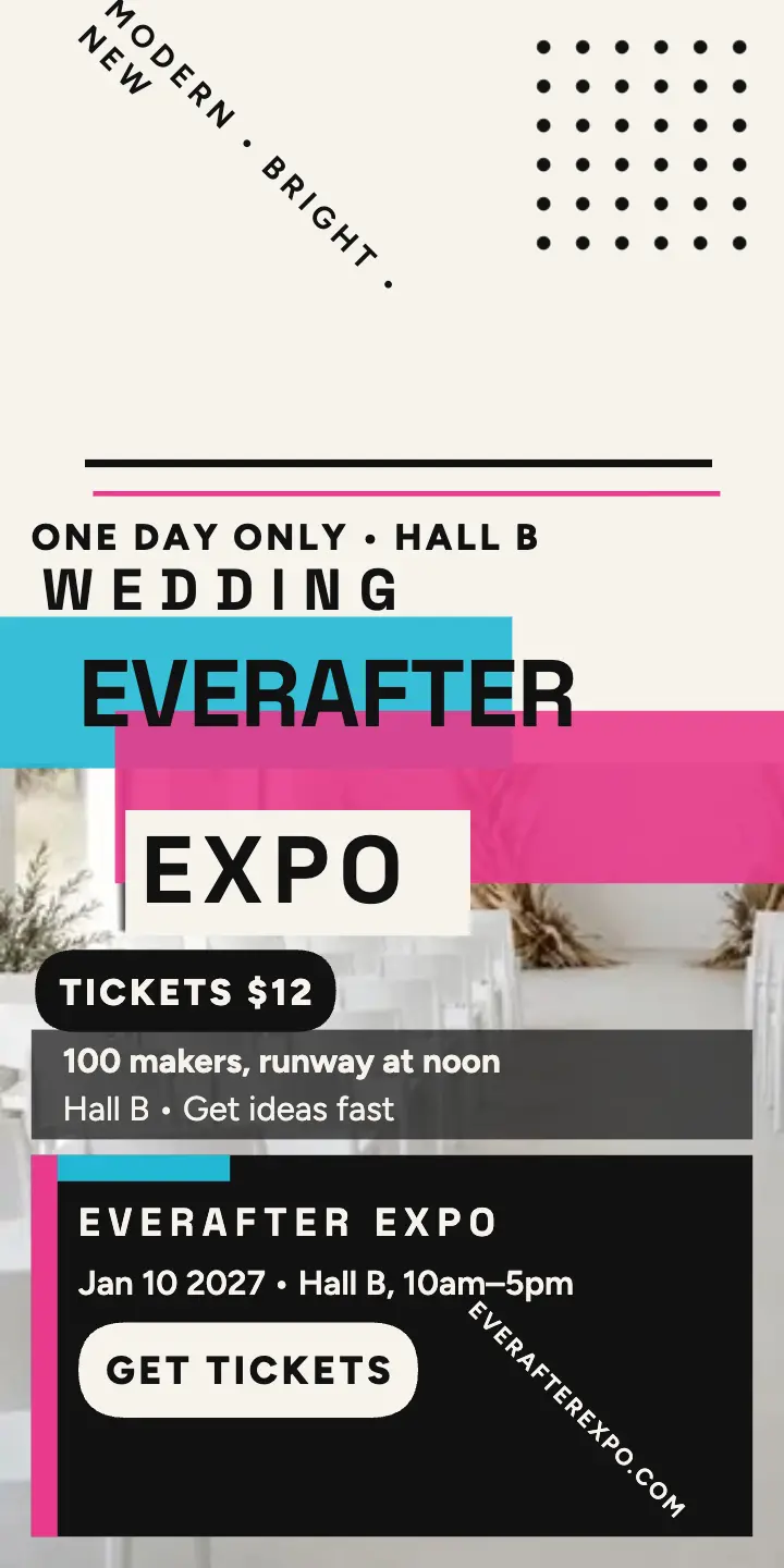 Everafter Expo modern wedding half-page ad: wedding expo ad template