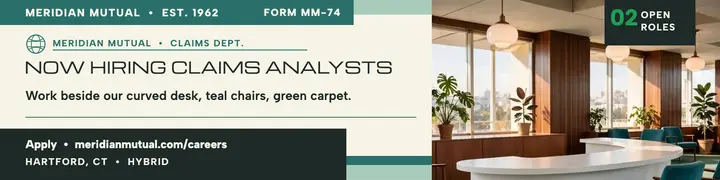Meridian Mutual modernist hiring banner template