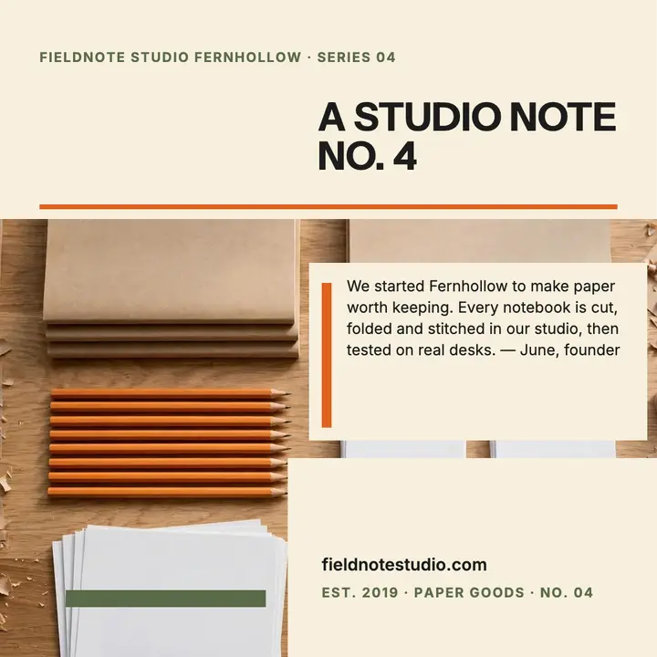 Fieldnote Studio Fernhollow founder note template