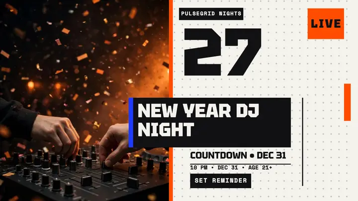 Pulsegrid Nights New Year DJ thumbnail template