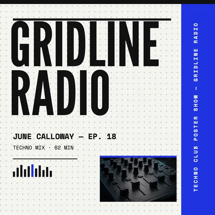 Gridline Radio techno podcast cover template
