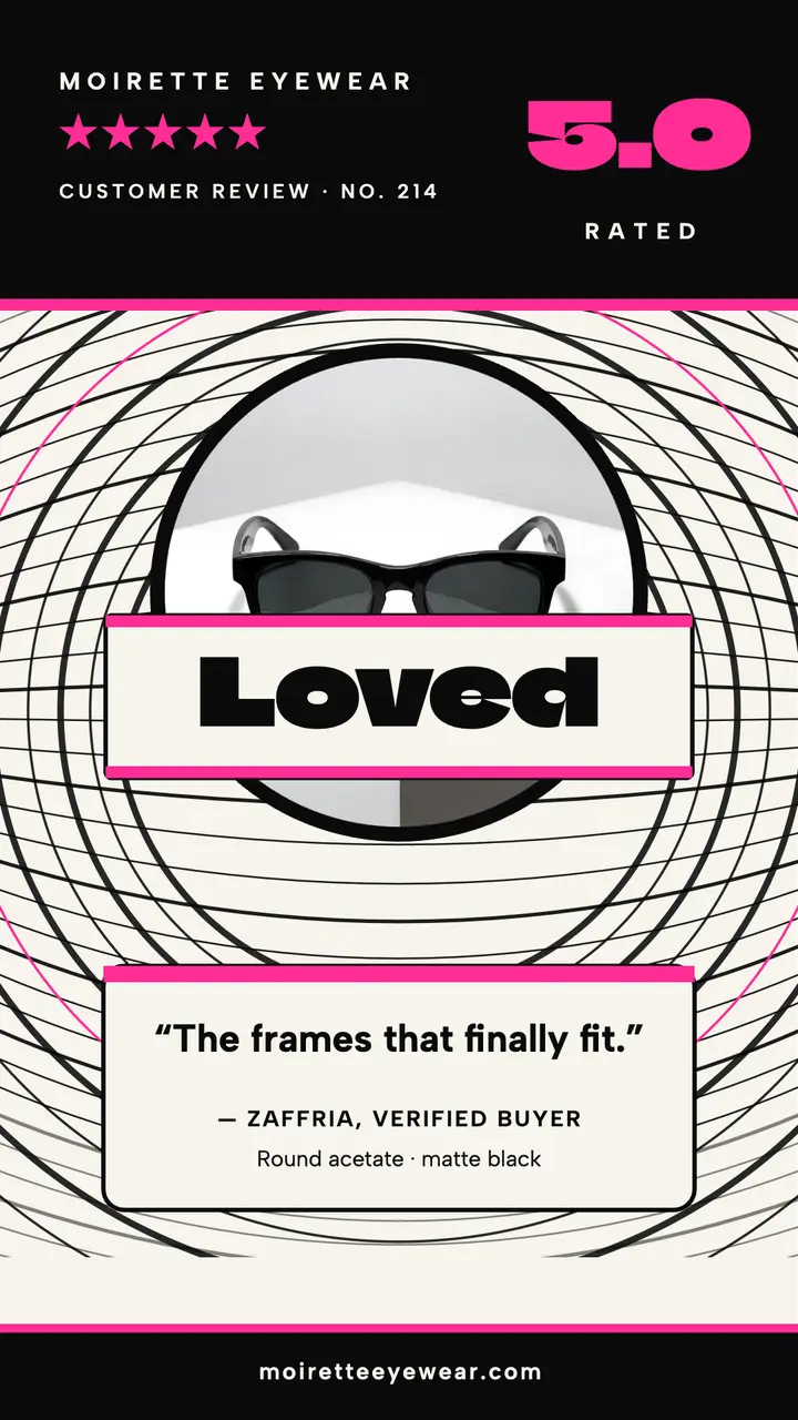 Moirette sunglasses review story template
