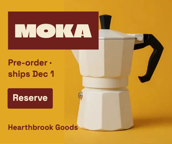 Moka pot pre-order ad: pre-order ad template