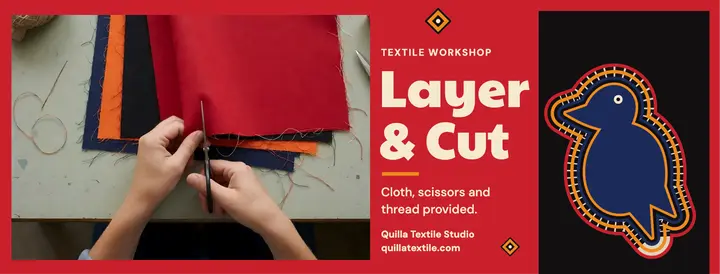 Layer and cut cloth bird workshop cover template