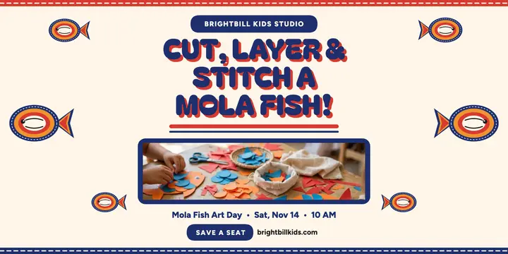 Brightbill Kids mola fish art day post template