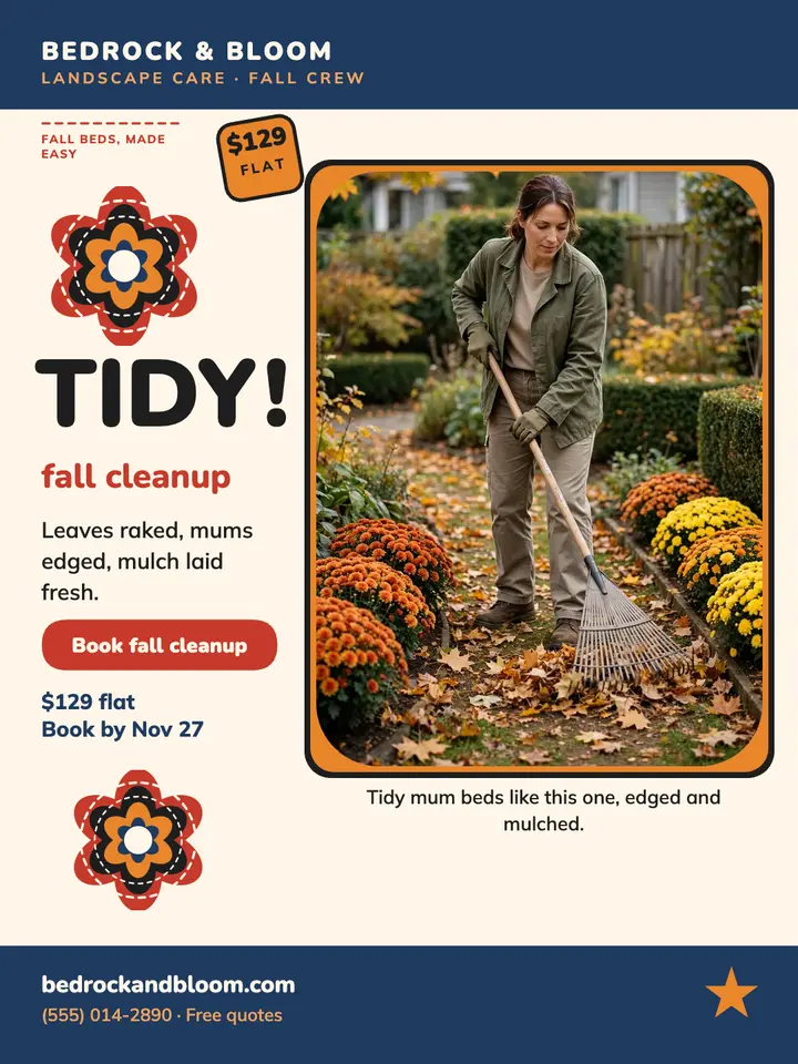 Bedrock and Bloom fall cleanup mola portrait template
