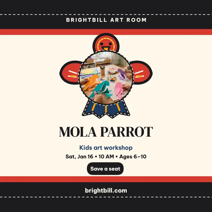 Brightbill mola parrot kids workshop post template