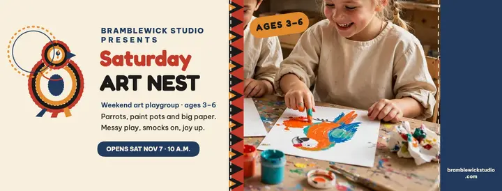 Saturday Art Nest parrot playgroup cover template