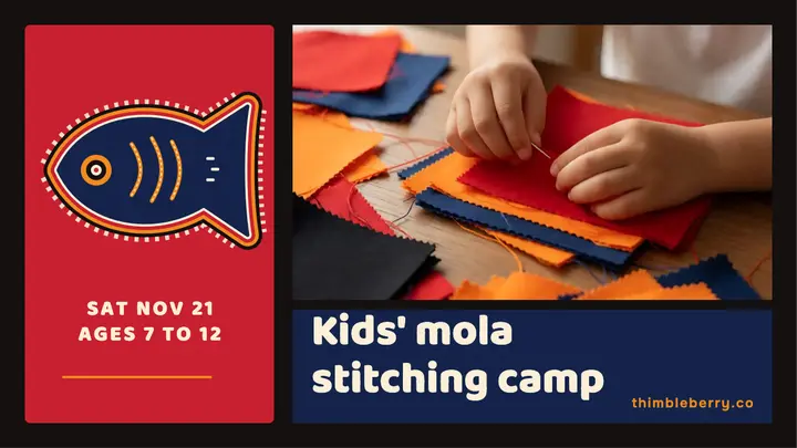 Kids mola stitching camp thumbnail template