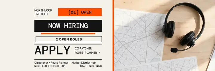 Northloop Freight dispatch hiring header: hiring header template