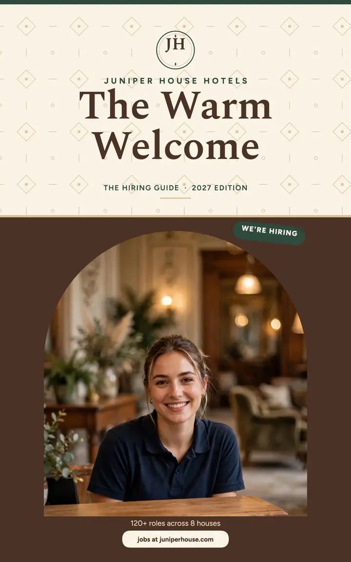 Juniper House hiring guide cover template