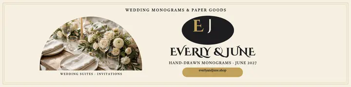 Everly and June monogram banner template