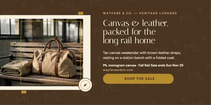 Wayfare heritage weekender travel post template