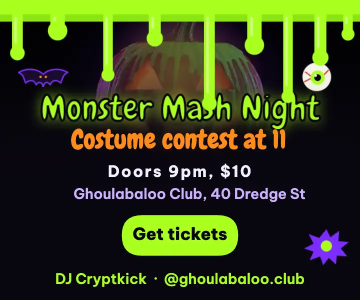 Monster Mash Night Halloween DJ ad, 90s slime template