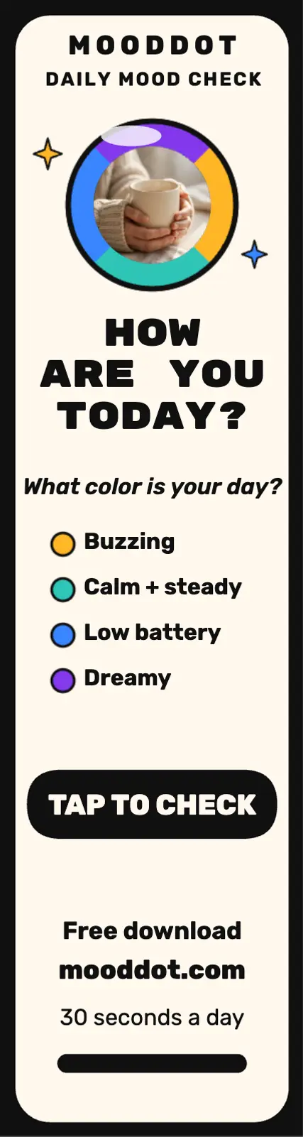 Mooddot daily mood check skyscraper ad: mood check app ad template