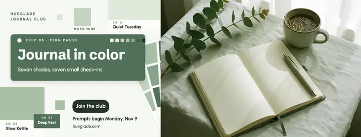 Hueglade Journal Club paint chip Facebook cover template
