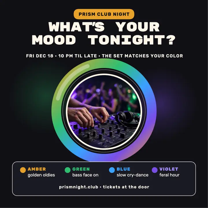 Prism DJ night mood chart post template