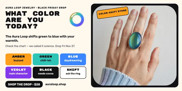 Aura Loop mood ring drop post template