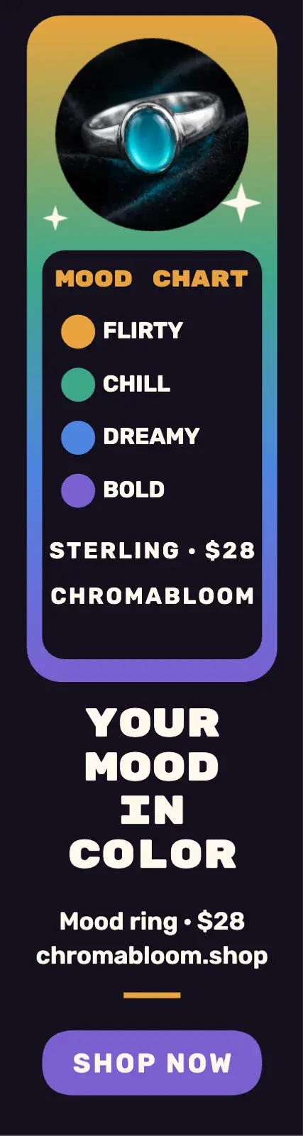 Chromabloom mood ring skyscraper ad template