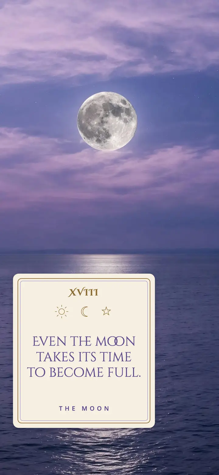 The Moon tarot card wallpaper template
