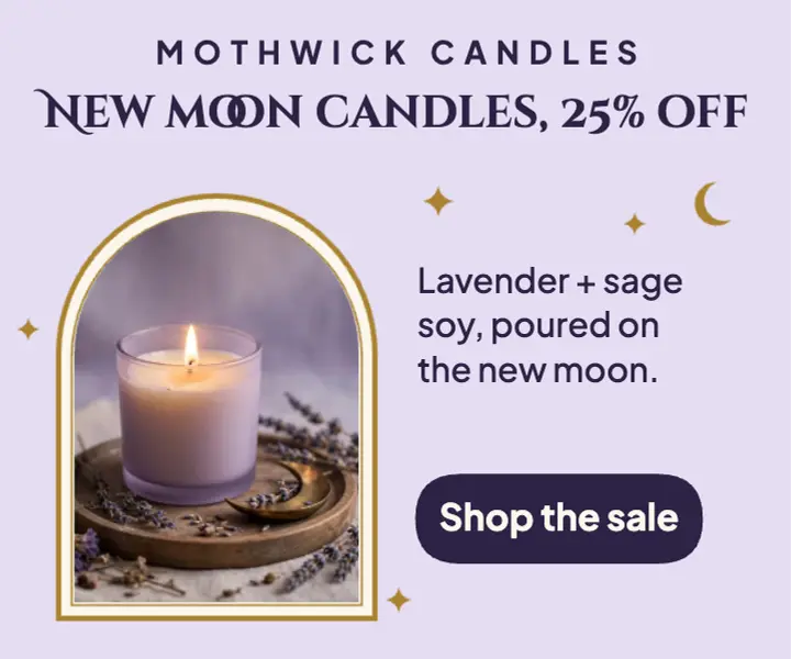 Mothwick new moon candle sale ad template