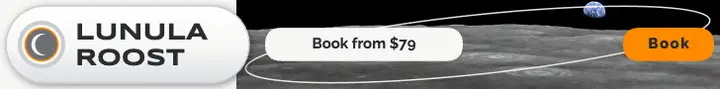 Lunula Roost moon capsule hotel leaderboard ad template