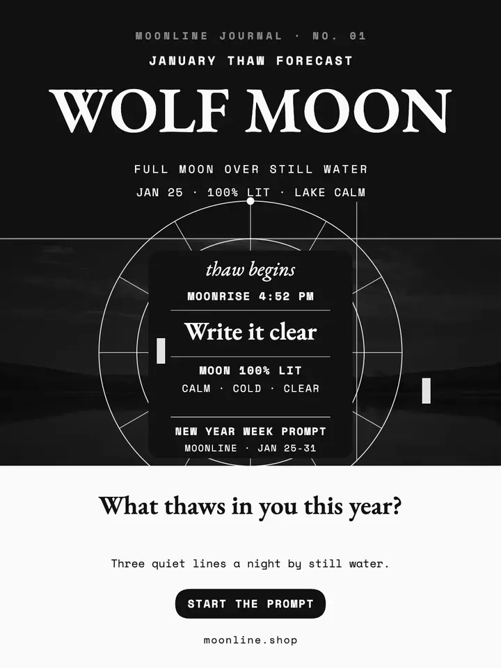 Moonline Journal moon forecast portrait template