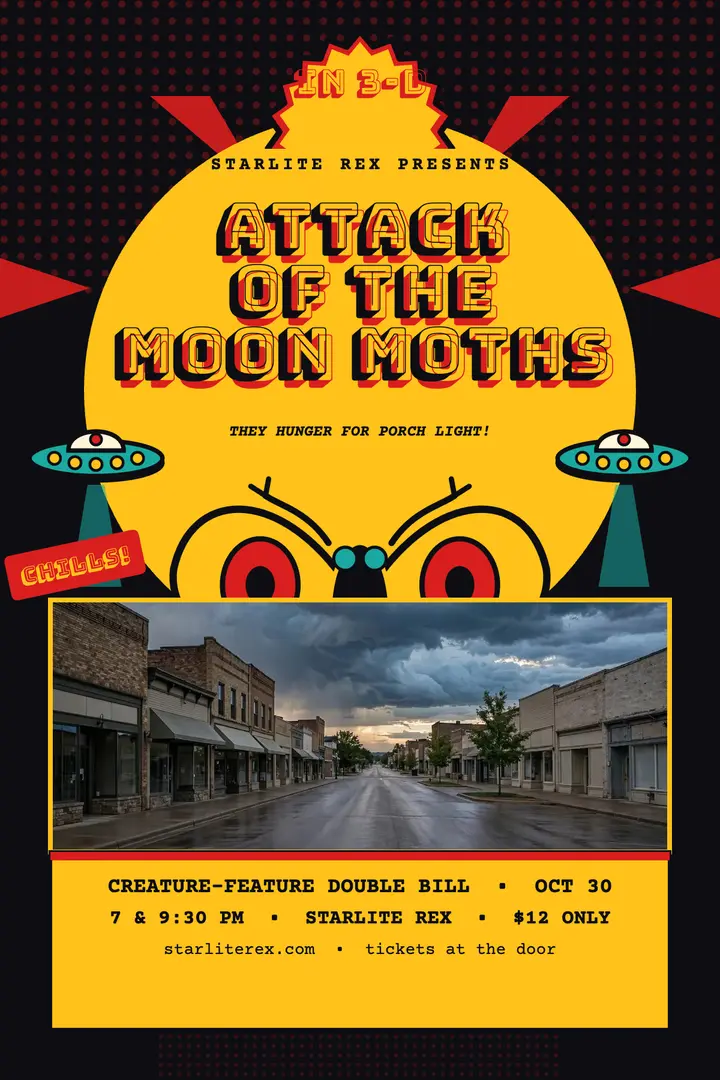Starlite Rex moon moths screening poster template