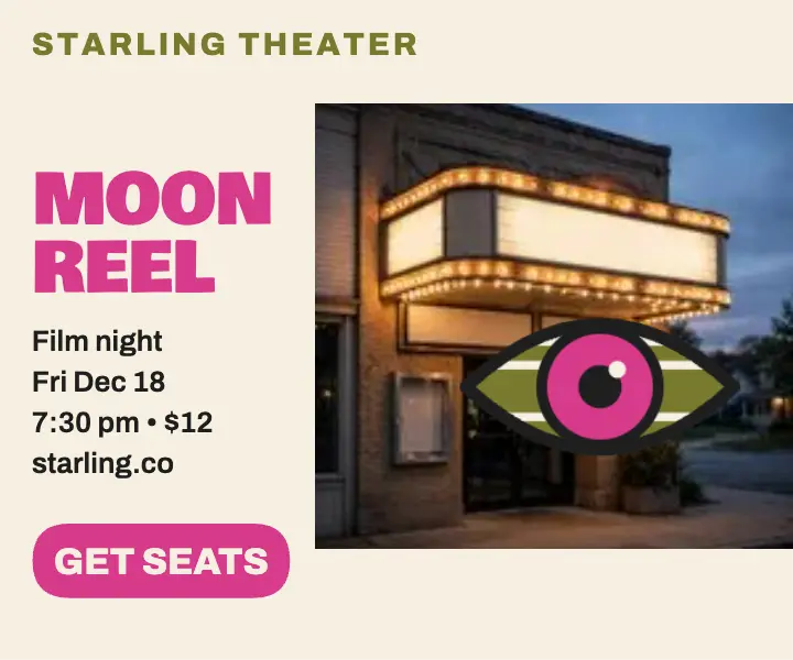 Starling Theater moon reel night ad template