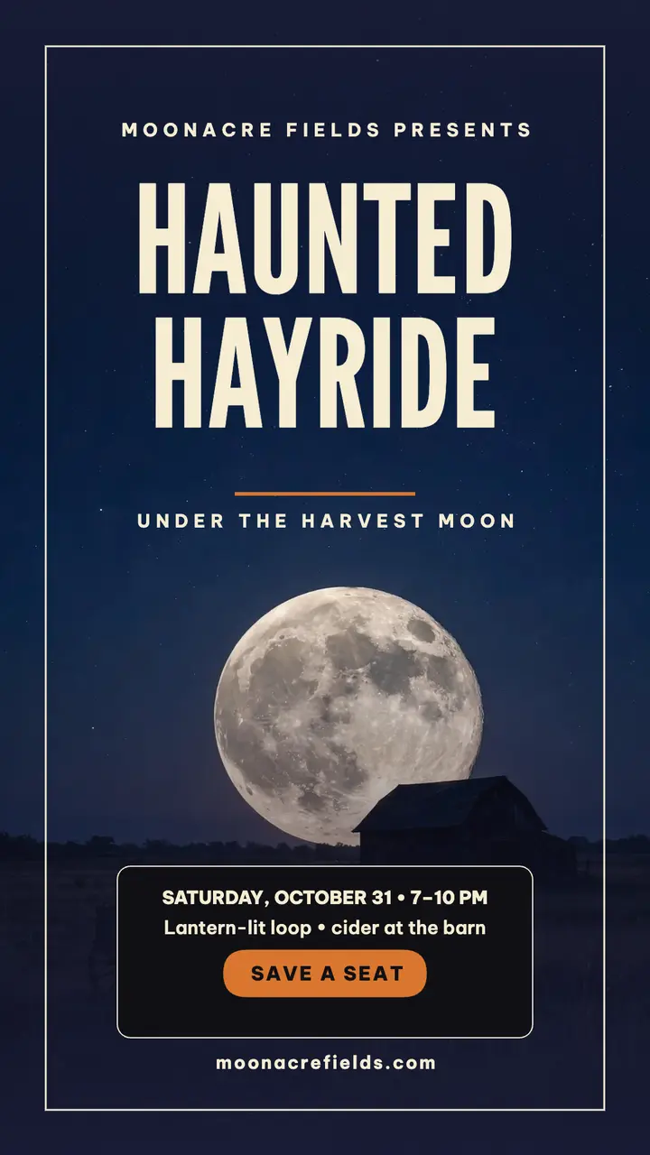 Moonacre Fields haunted hayride story template